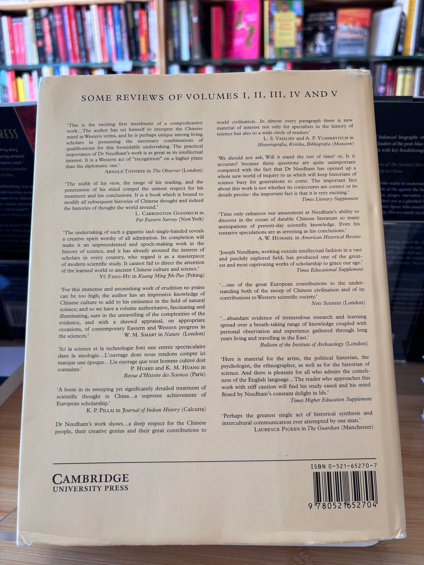 Science And Civilization In China Volume VI:5 Signed by Author