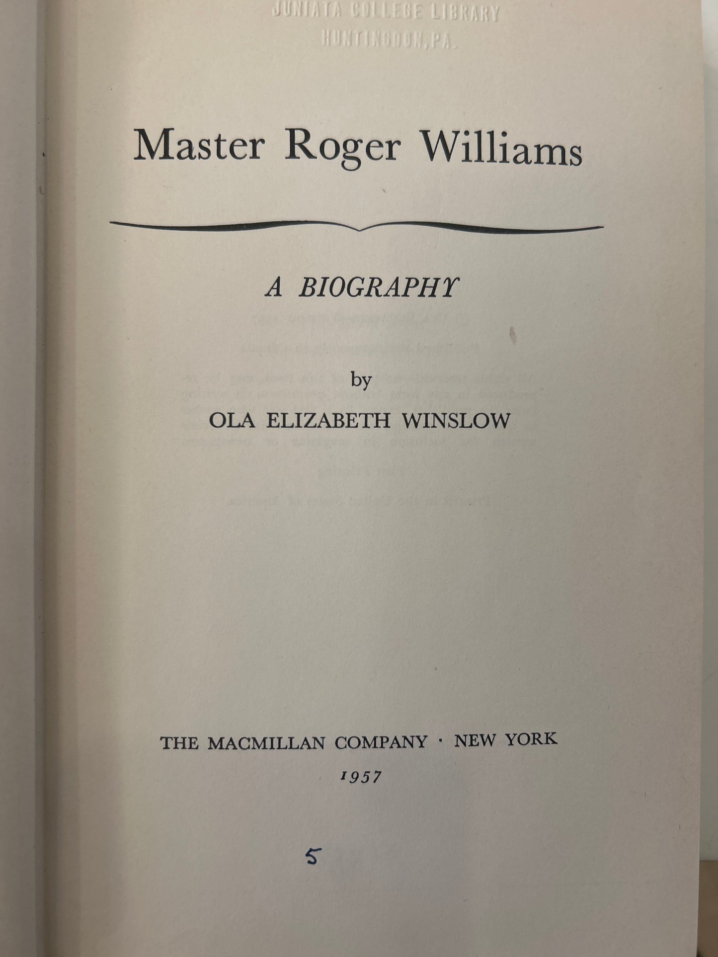 Master Roger Williams: A Biography