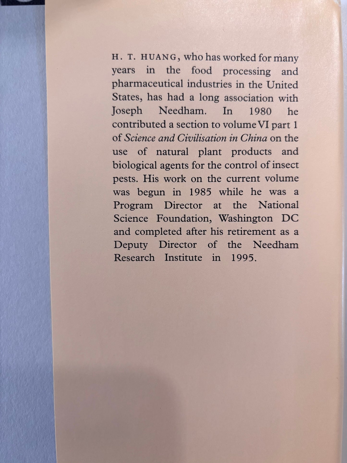 Science And Civilization In China Volume VI:5 Signed by Author