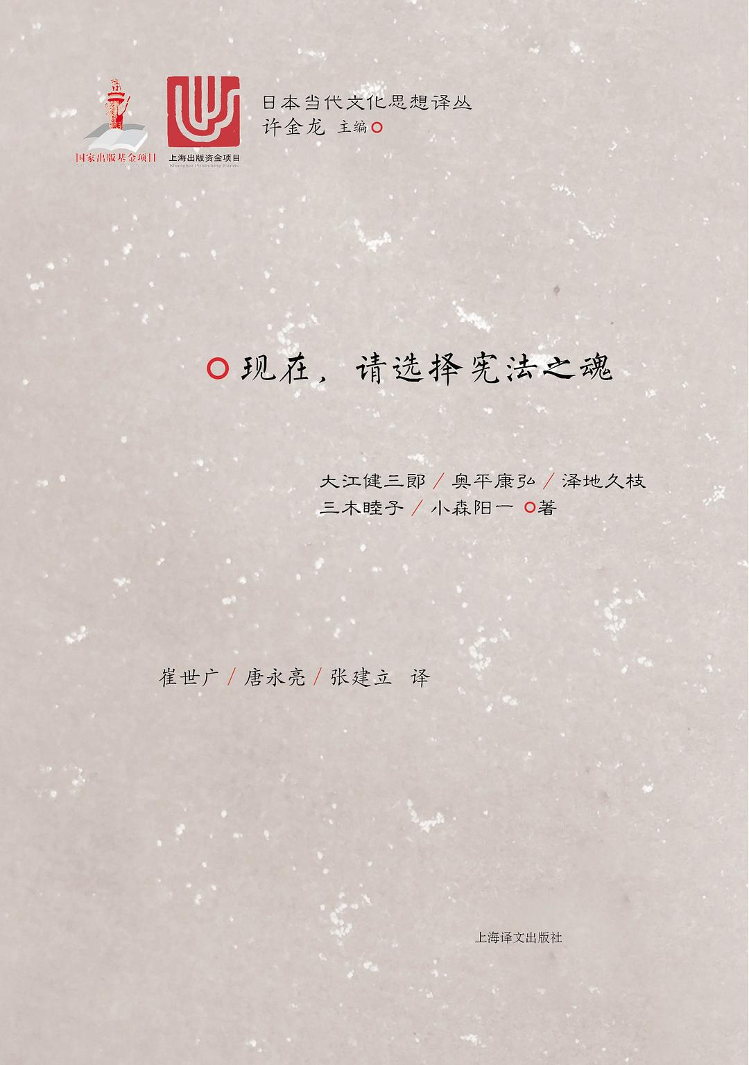 ☆现在,请选择宪法之魂(日本当代文化思想译丛)
