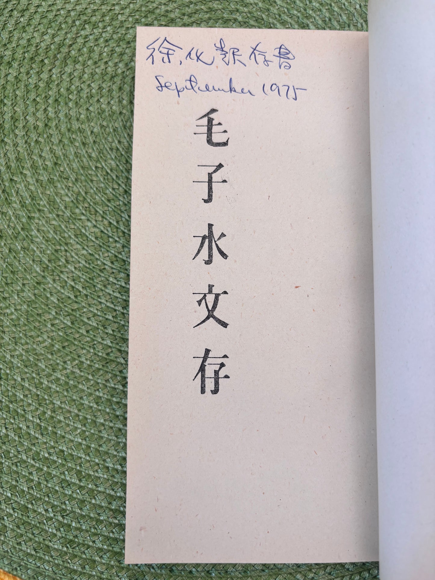 毛子水文存