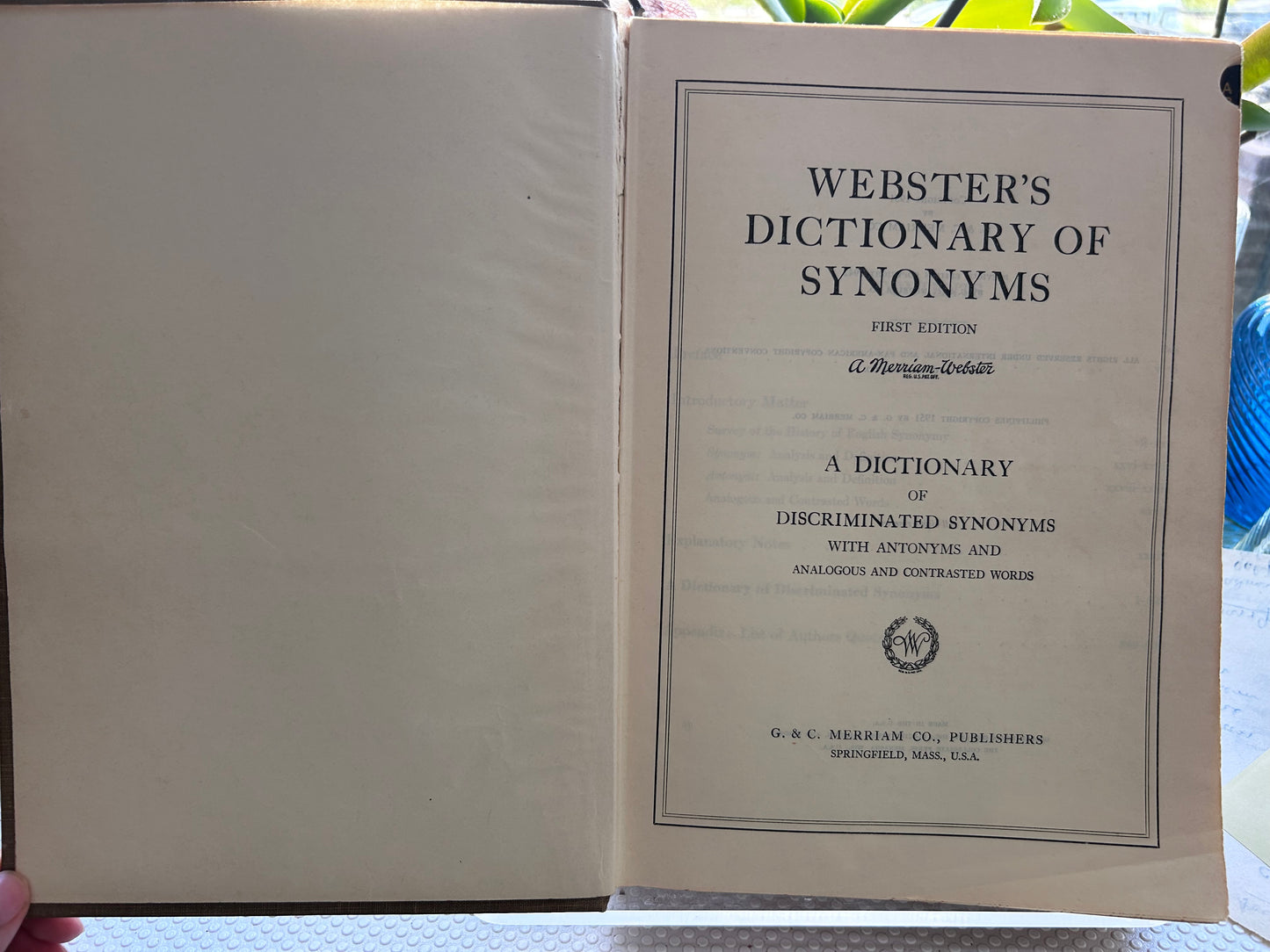 Webster's Dictionary of Synonyms (1951 First Edition) 《韋氏同義詞大詞典》精裝本 1951年首版