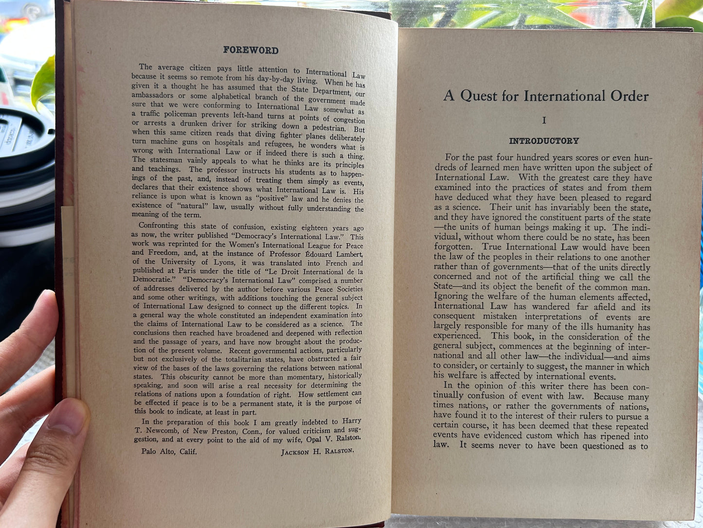 1941 First Edition: A Quest for International Order by Jackson H. Ralston [Signed Association Copy to Stanley D. Willis with Included 1928 Signed Personal Letter] 【作者親筆贈簽本 + 百年親筆信】1941年首版《尋求國際秩序》精裝本 Jackson Ralston 贈予法律合夥人 Stanley D. Willis 珍貴藏本