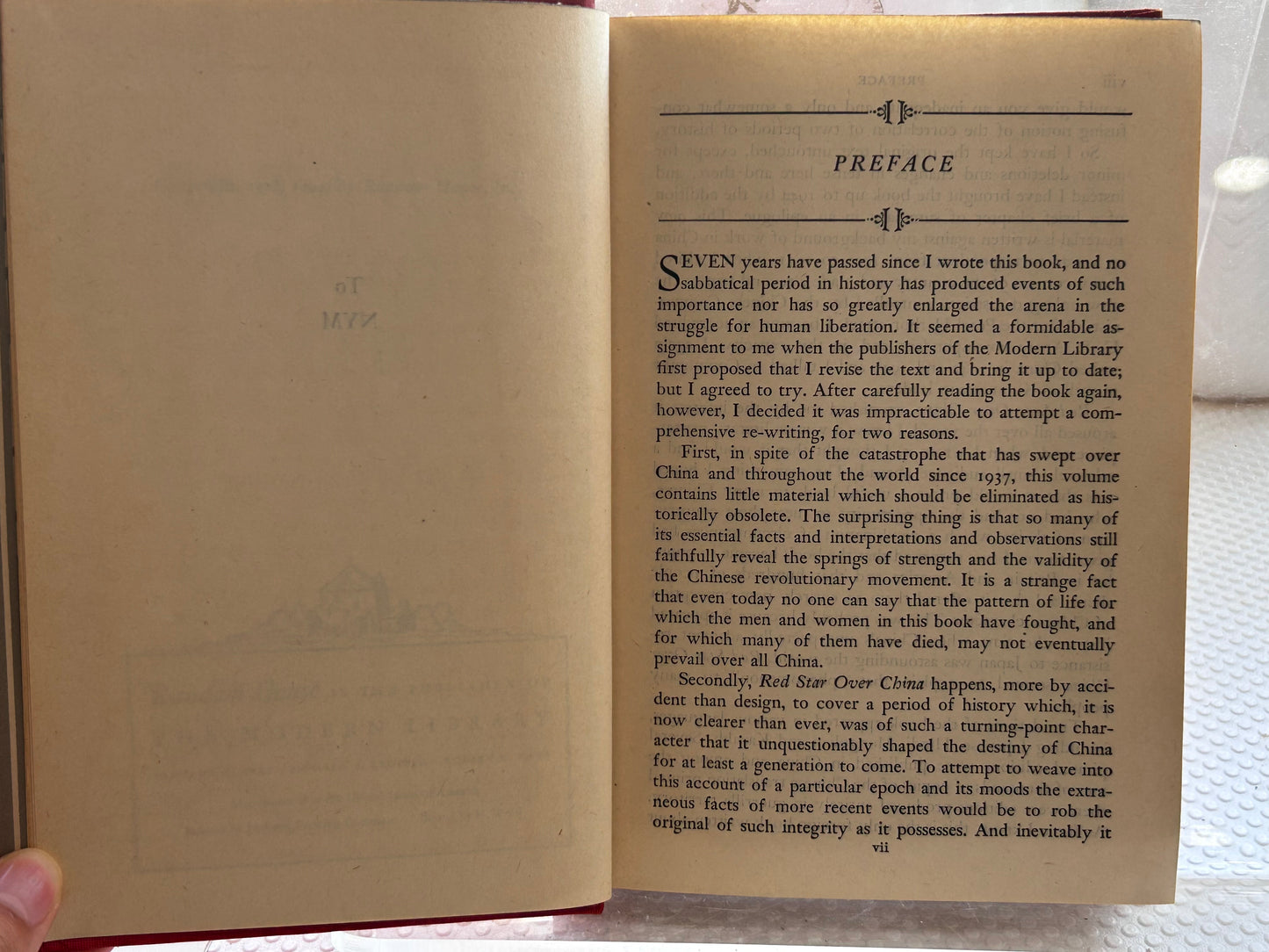 1944年版《紅星照耀中國》作者埃德加·斯諾 Red Star Over China by Edgar Snow (The Modern Library, 1944 Edition)
