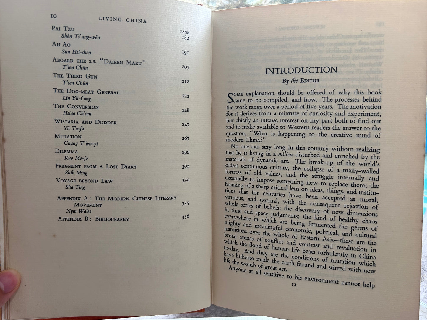 1936年首版《活著的中國》：中國現代短篇小說選-斯諾編譯，附民國上海南京路160號原始售書標籤 Living China: Modern Chinese Short Stories edited by Edgar Snow (1936 First Edition)
