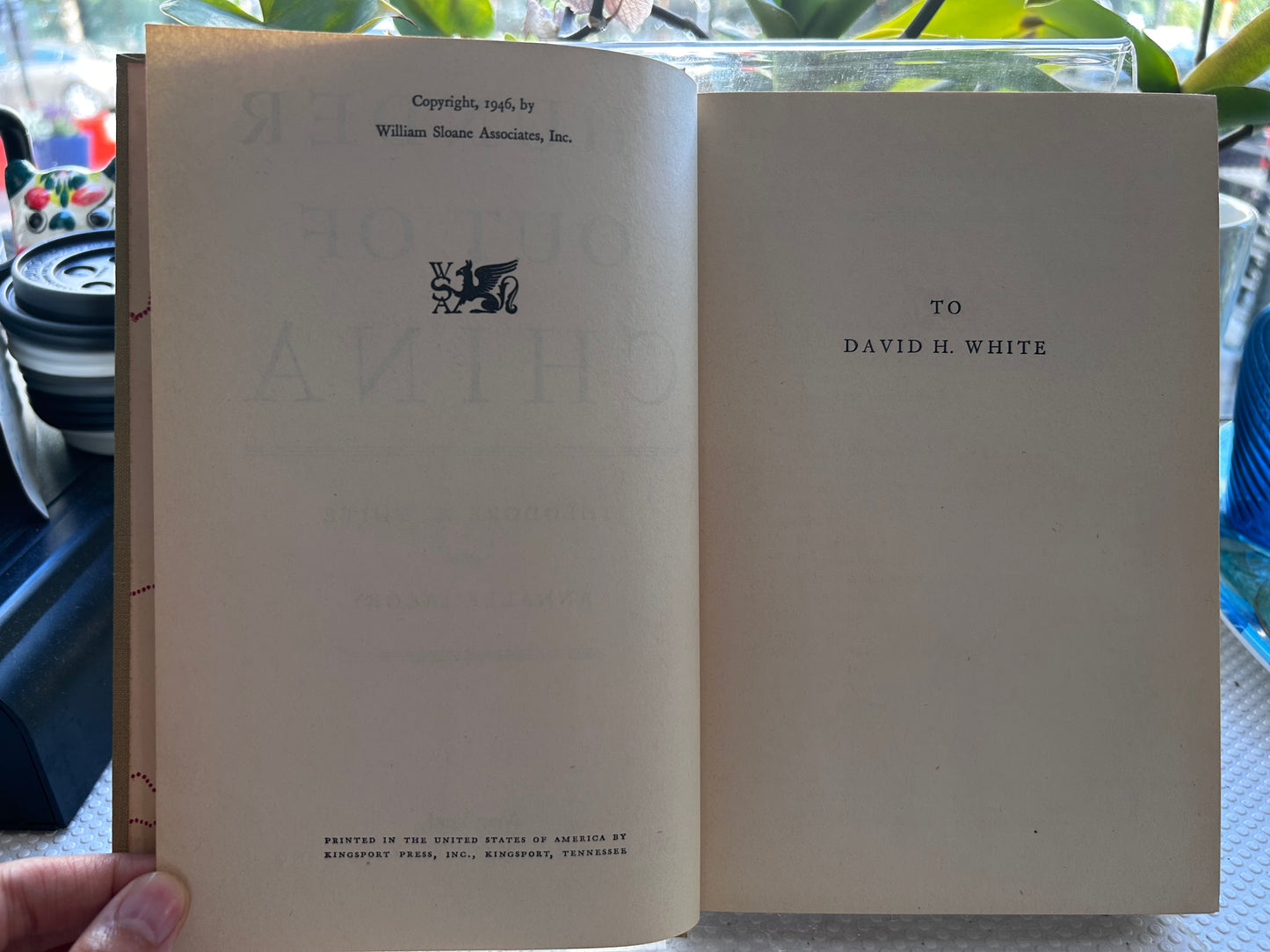 [1946 1st Edition] Thunder Out of China - Theodore H. White & Annalee Jacoby (William Sloane) 1946年美國首版 白修德《中國的驚雷》布面精裝
