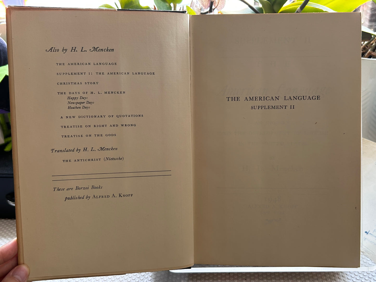 1st Edition Set (1945 & 1948) The American Language: Supplement I & Supplement Two (2 Vols Complete) by H. L. Mencken | in Original Dust Jackets 1945&1948年《美語：補充卷一與卷二》2冊全
