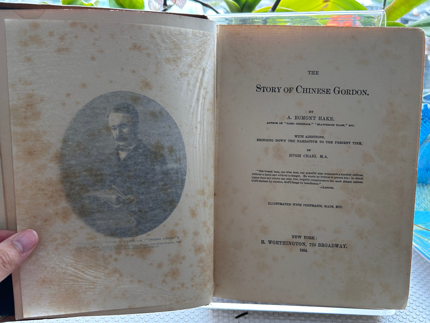 1884 First American Edition - The Story of Chinese Gordon by A. Egmont Hake 1884年美首版《中國戈登的故事》A. Egmont Hake著