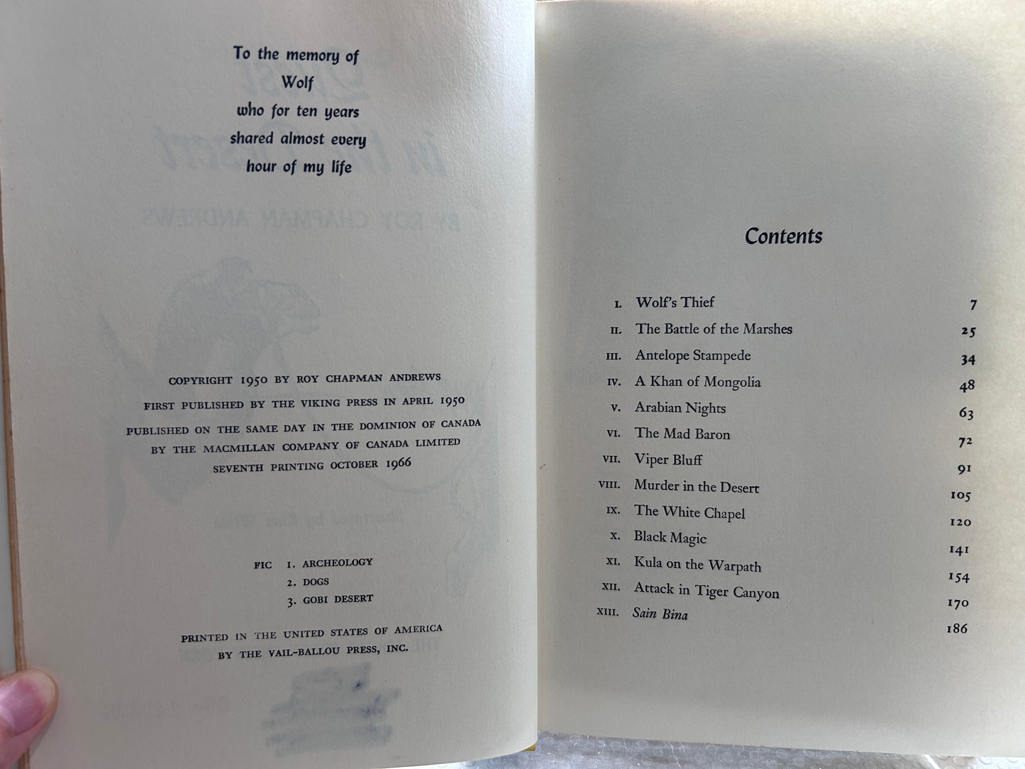 羅伊·查普曼·安德魯斯《沙漠探險》(首版七刷) Quest in the Desert by Roy Chapman Andrews (1966 Printing) – Viking Press