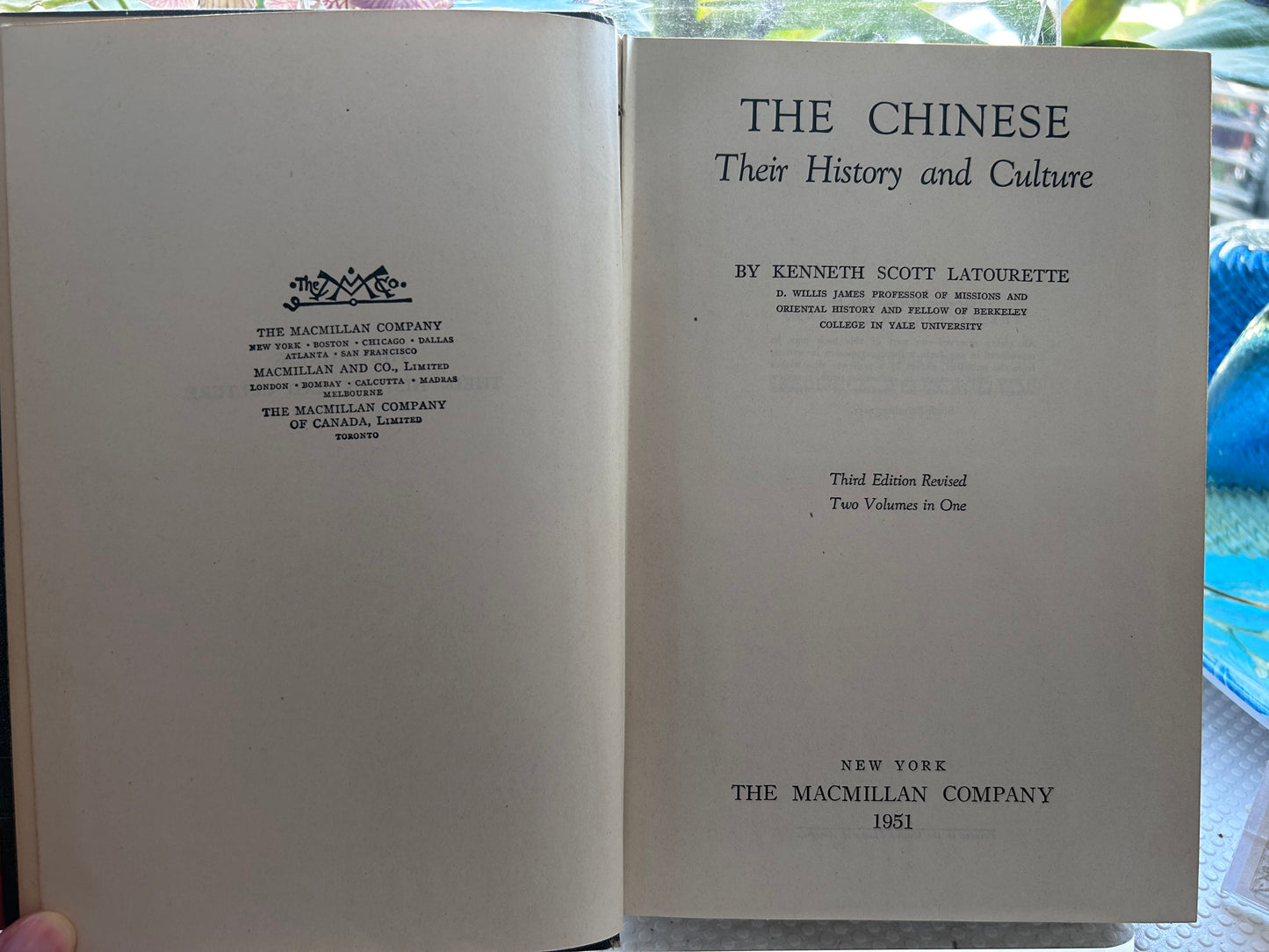 1951年版《中國人：他們的歷史與文化》作者肯尼思·斯科特·拉托雷特 The Chinese: Their History and Culture by Kenneth Scott Latourette (Third Edition Revised, 1951)