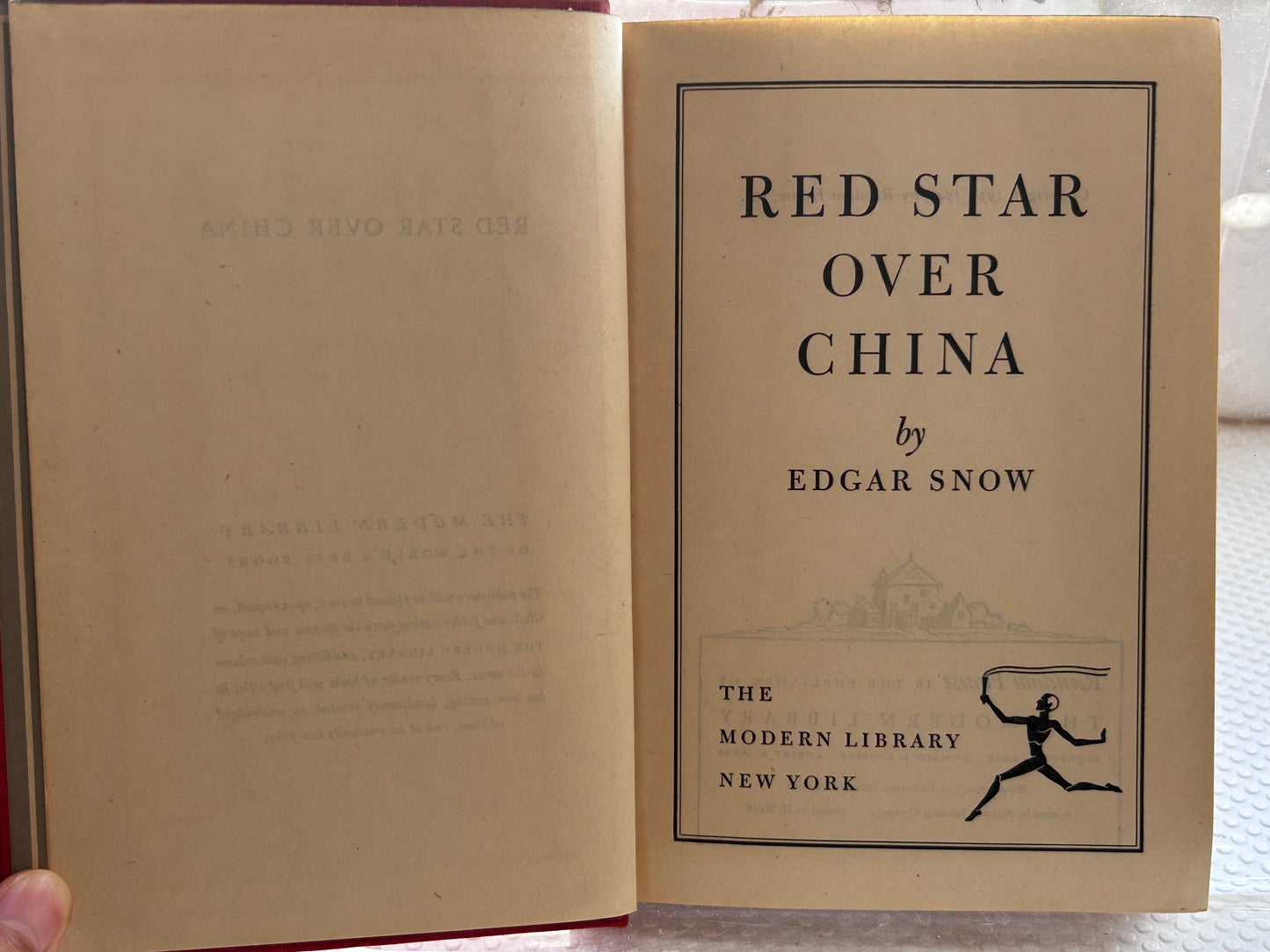 1944年版《紅星照耀中國》作者埃德加·斯諾 Red Star Over China by Edgar Snow (The Modern Library, 1944 Edition)