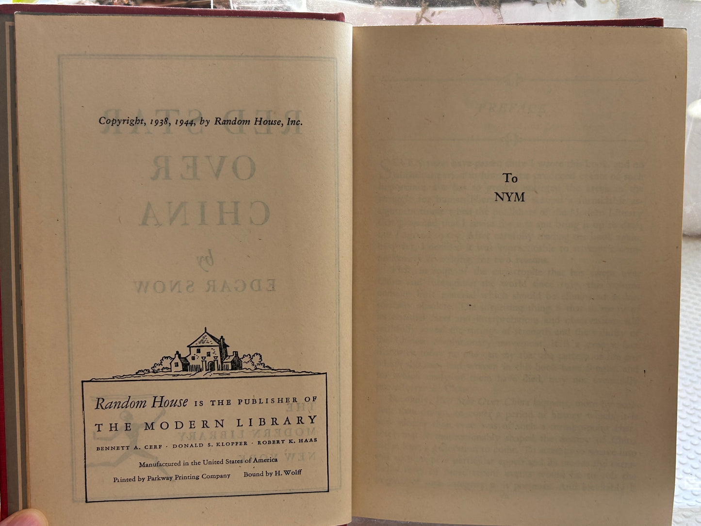 1944年版《紅星照耀中國》作者埃德加·斯諾 Red Star Over China by Edgar Snow (The Modern Library, 1944 Edition)