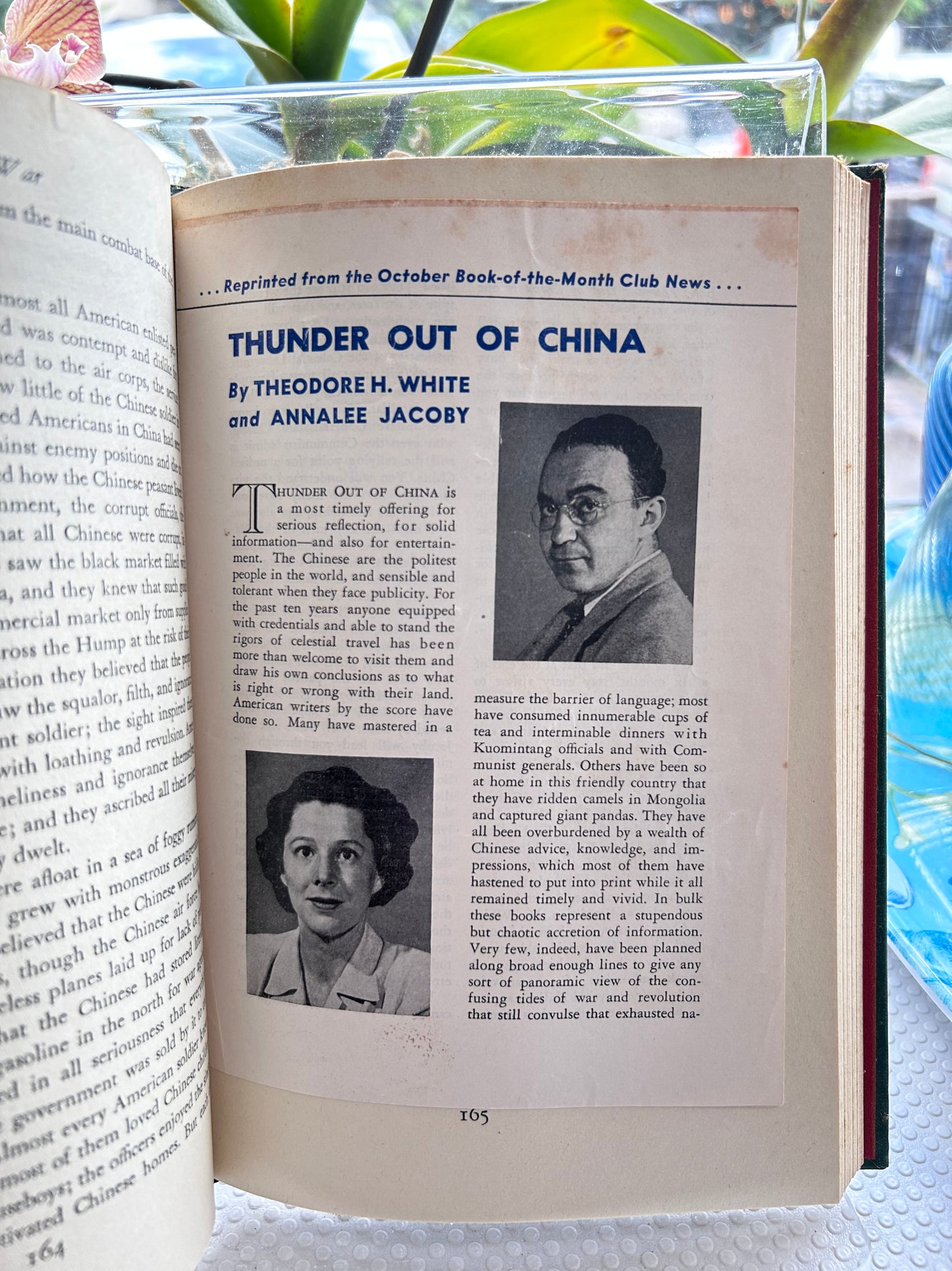 《中國的驚雷》西奧多·懷特與安娜莉·雅各比著 (1946年首版) Thunder Out of China by Theodore H. White and Annalee Jacoby (1946, First Edition)