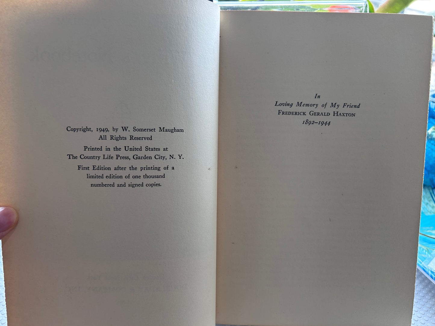 1949 First Edition: W. Somerset Maugham’s A Writer’s Notebook Hardcover 1949年首版《毛姆作家筆記》精裝本