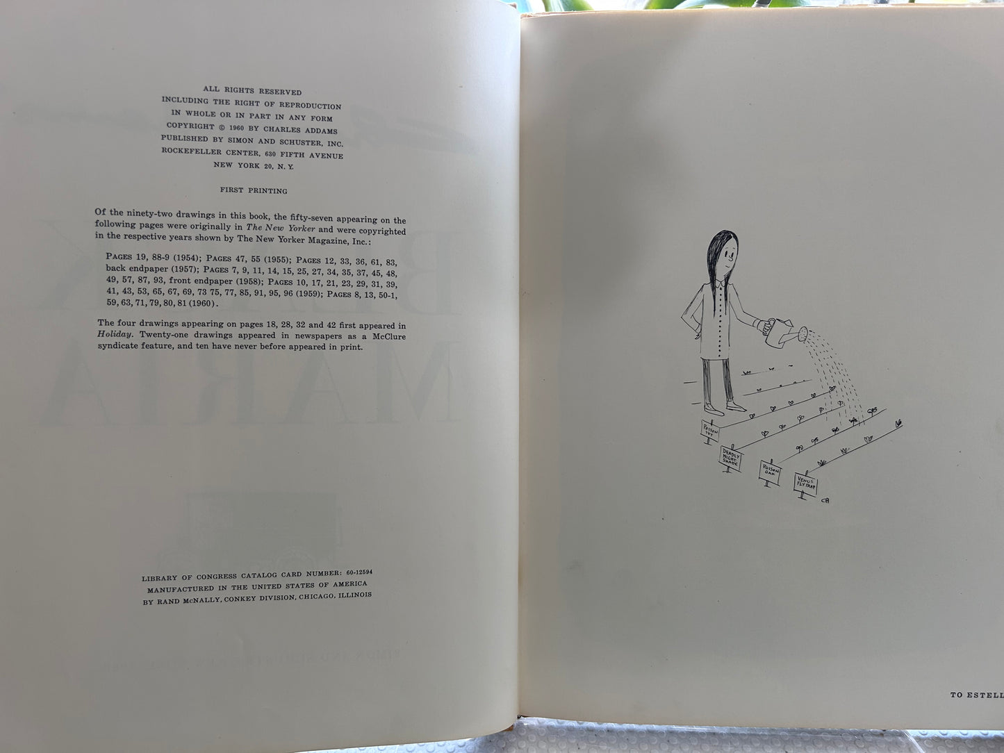 1960年精裝首版 黑瑪利亞 查理斯·亞當斯 著 Black Maria — Charles Addams (First Edition, First Printing, 1960)