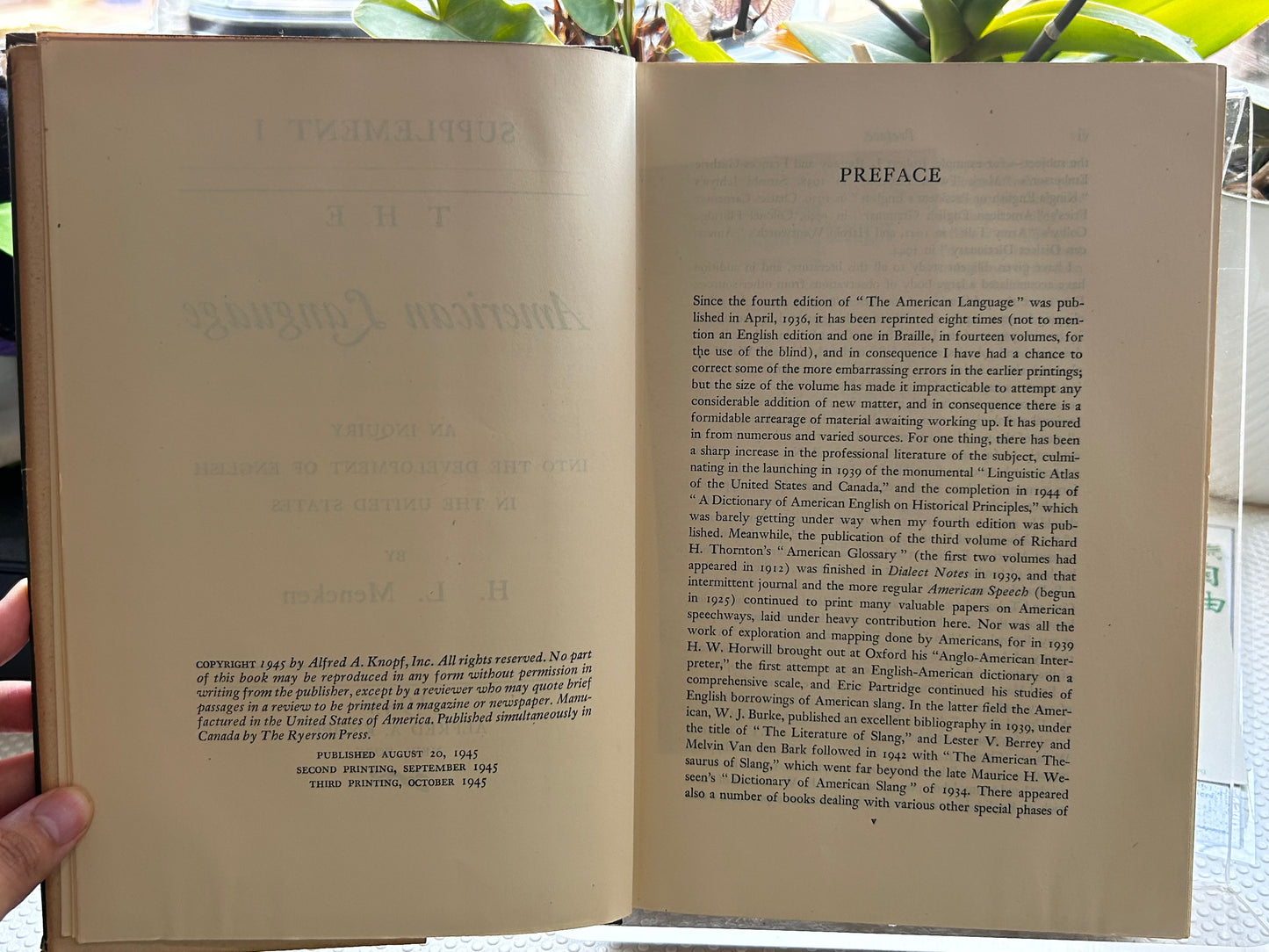 1st Edition Set (1945 & 1948) The American Language: Supplement I & Supplement Two (2 Vols Complete) by H. L. Mencken | in Original Dust Jackets 1945&1948年《美語：補充卷一與卷二》2冊全