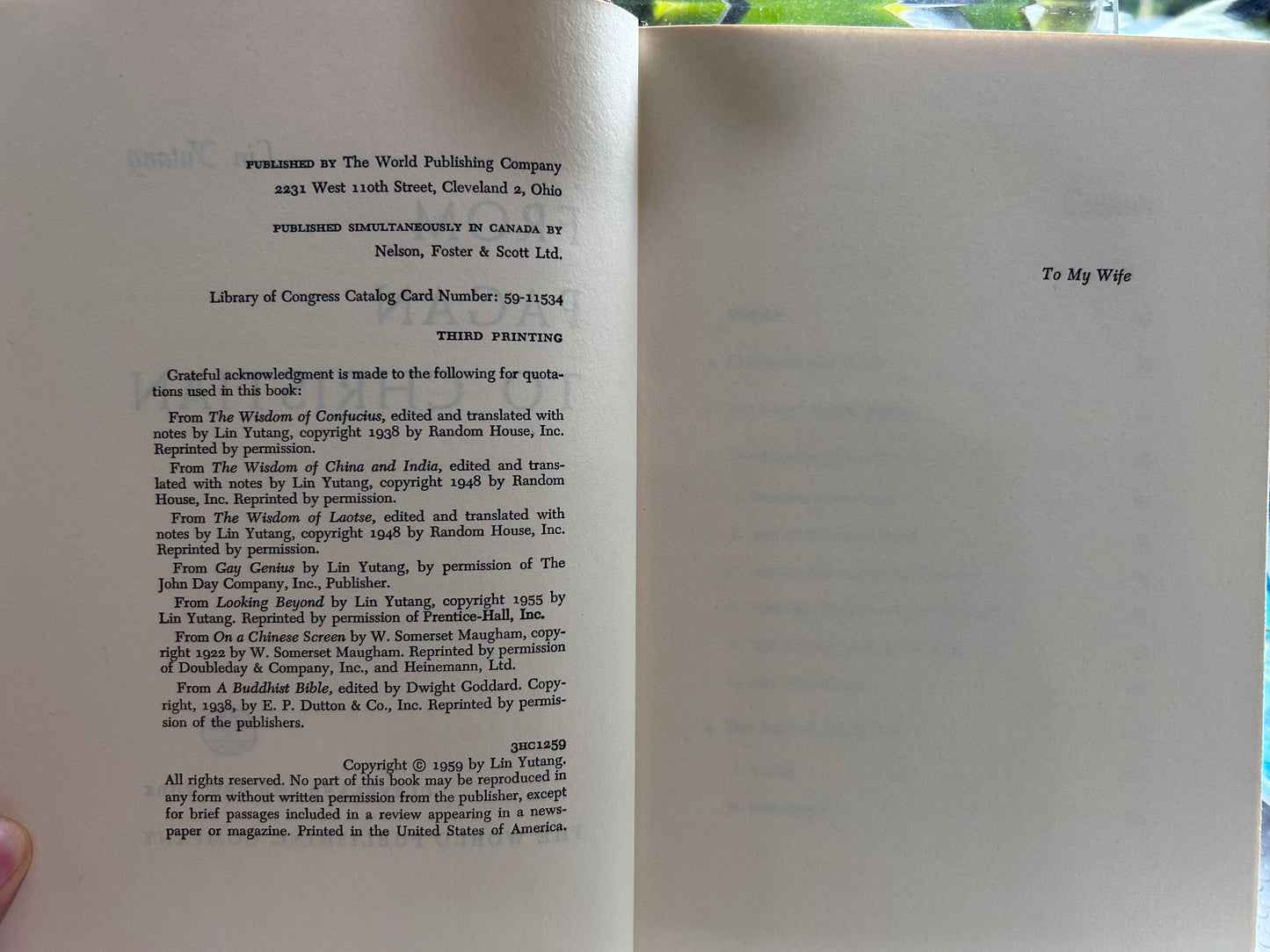 林語堂《從異教徒到基督徒》（1959年) From Pagan to Christian by Lin Yutang (1959, Third Printing)