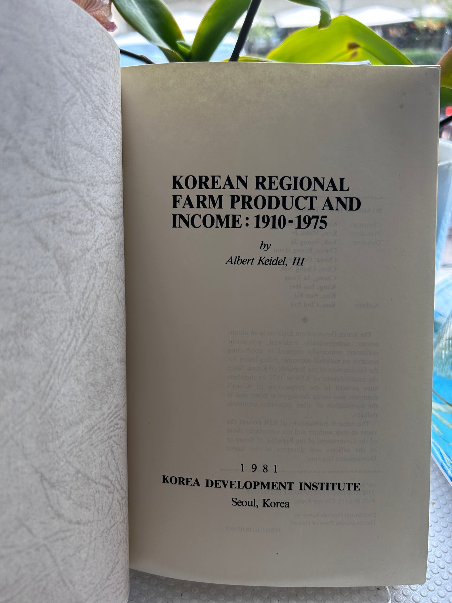 [AUTHOR'S OWN COPY] Rare 1981 KDI First Edition Korean Regional Farm Product and Income: 1910-1975 by Albert Keidel, III 【作者自留本 / 孤本】1981年韓國開發研究院（KDI）首版《1910–1975年韓國區域農產品與收入》—蓋保德博士（Albert Keidel, III）