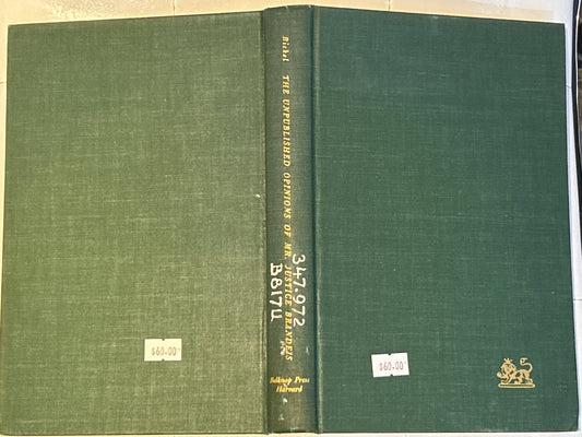 The Unpublished Opinions of Mr. Justice Brandeis