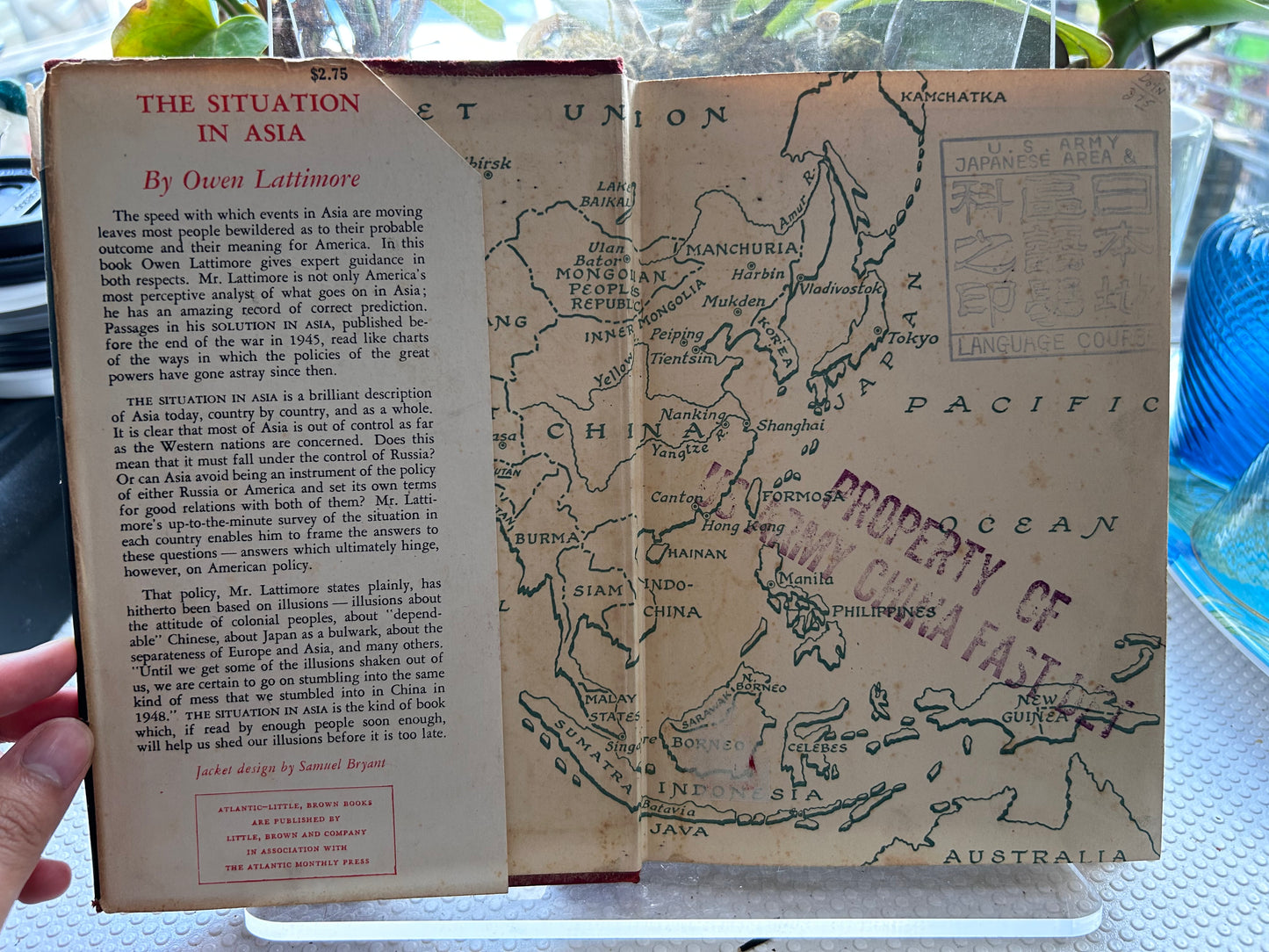 The Situation in Asia - Owen Lattimore (1949 First Edition, Little Brown) Ex-US Army GHQ Japan & China Field Det. Copy 1949年首版/二戰美軍GHQ館藏珍本 歐文·拉蒂摩爾《亞洲局勢》