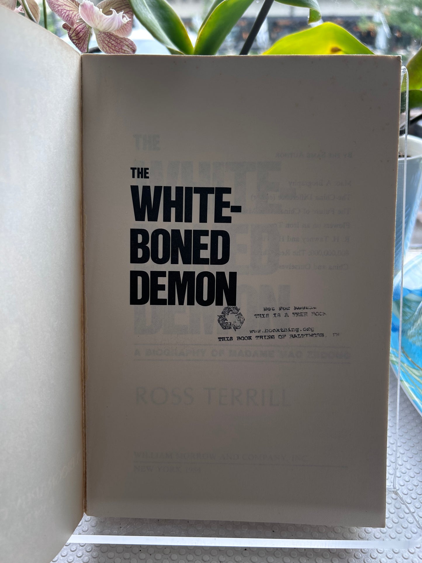 1984年首版《白骨妖精：毛澤東夫人傳》（江青傳）羅斯·特里爾著 The White-Boned Demon: A Biography of Madame Mao Zedong by Ross Terrill, 1984 First Edition