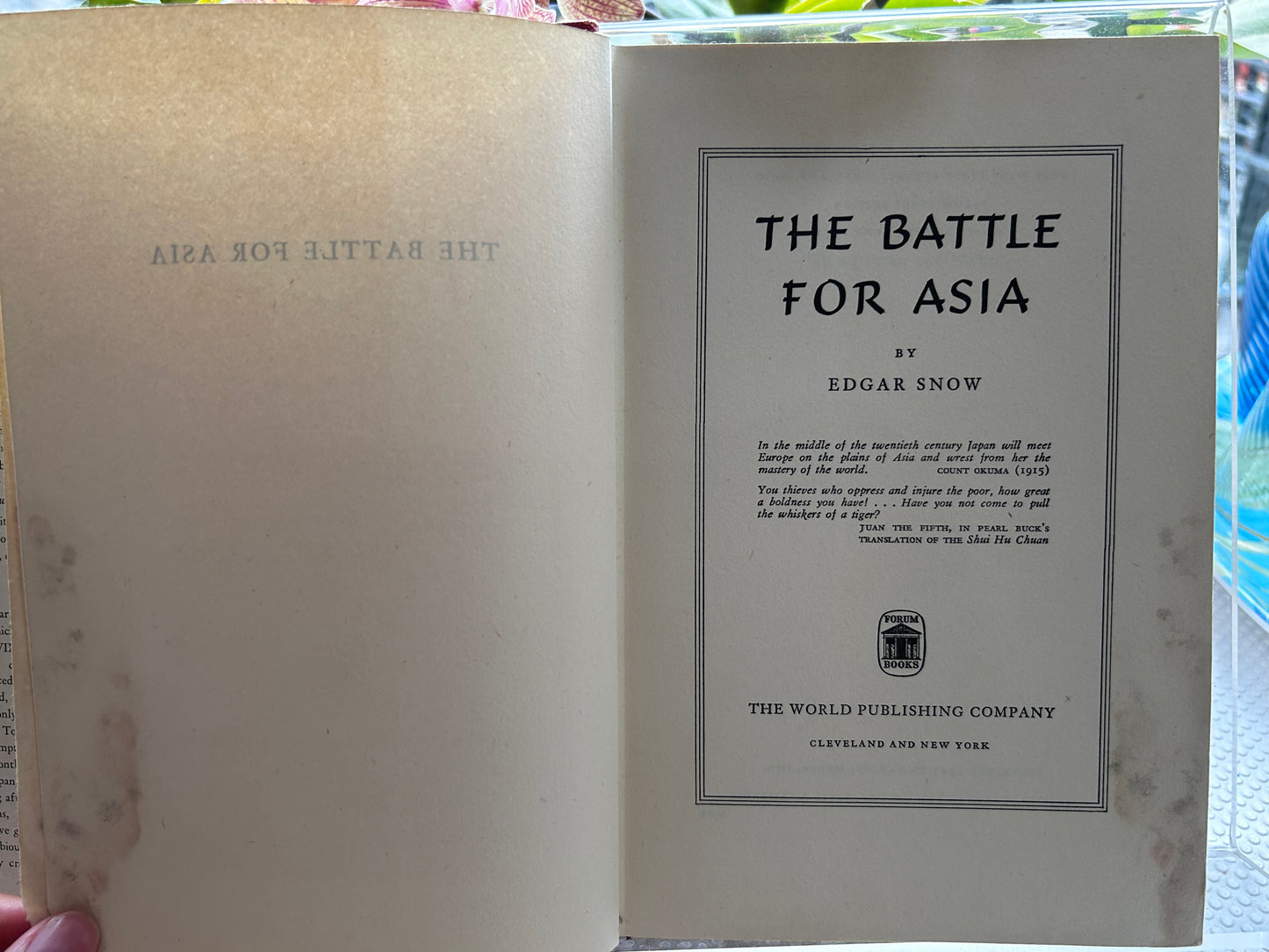 《亞洲之戰》埃德加·斯諾著 (1942年論壇圖書版) The Battle for Asia by Edgar Snow (1942 Forum Books Edition)