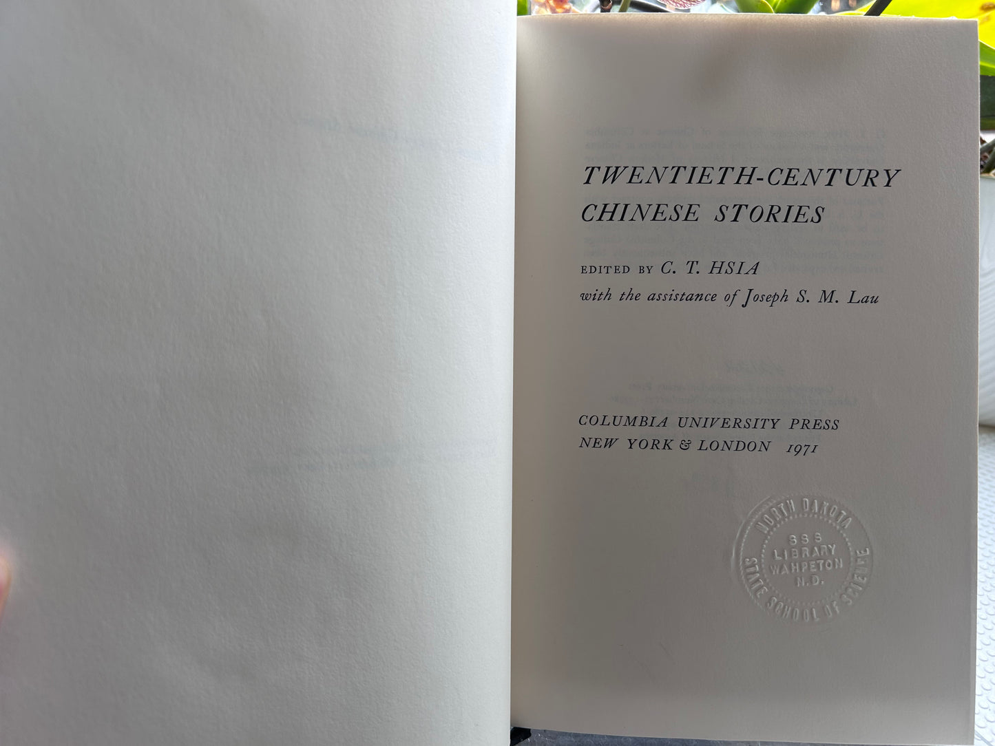 1971年第一版《二十世紀中國小說選》夏志清主編 1971 First Edition Twentieth-Century Chinese Stories Hardcover Edited by C. T. Hsia & Joseph S. M. Lau