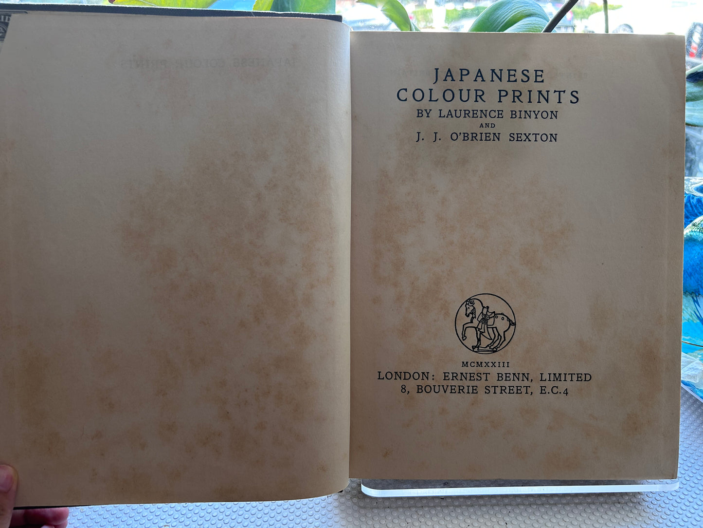 1923年首版《日本彩色浮世繪》Japanese Colour Prints by Laurence Binyon & J. J. O'Brien Sexton (1923 First Edition, Ernest Benn) 『Japanese Colour Prints』ローレンス・ビニヨン＆J.J.O.セクストン共著