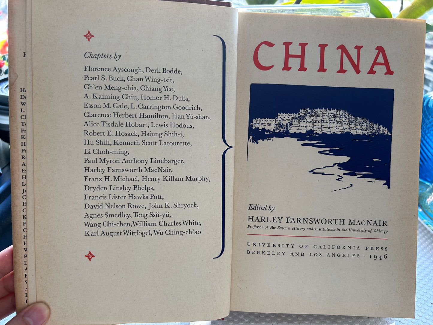[Signed by Lucius C. Porter] 1946 First Edition CHINA ed. by Harley F. MacNair (UC Press) 1946年首版 麥克奈爾主編《China 中國》燕京大學哲學系主任博晨光親筆簽名