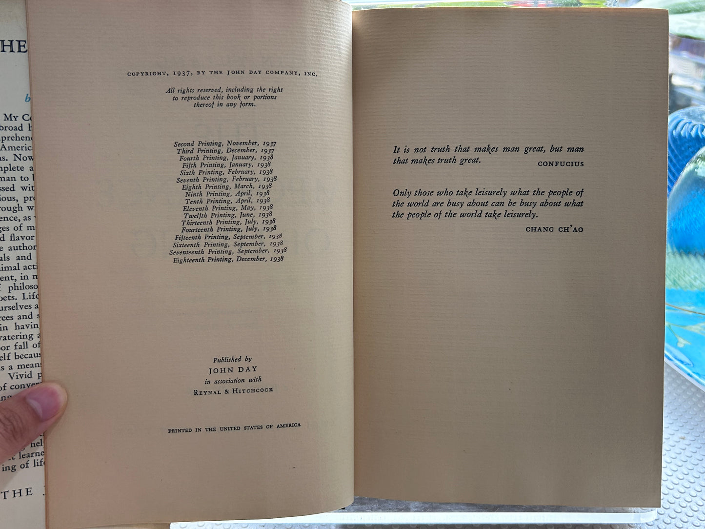 林语堂《生活的藝術》（1938年首版) The Importance of Living by Lin Yutang (1938 First Edition)