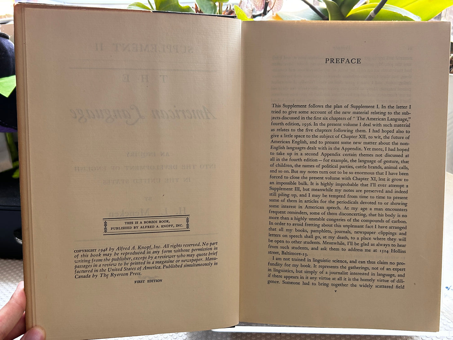 1st Edition Set (1945 & 1948) The American Language: Supplement I & Supplement Two (2 Vols Complete) by H. L. Mencken | in Original Dust Jackets 1945&1948年《美語：補充卷一與卷二》2冊全