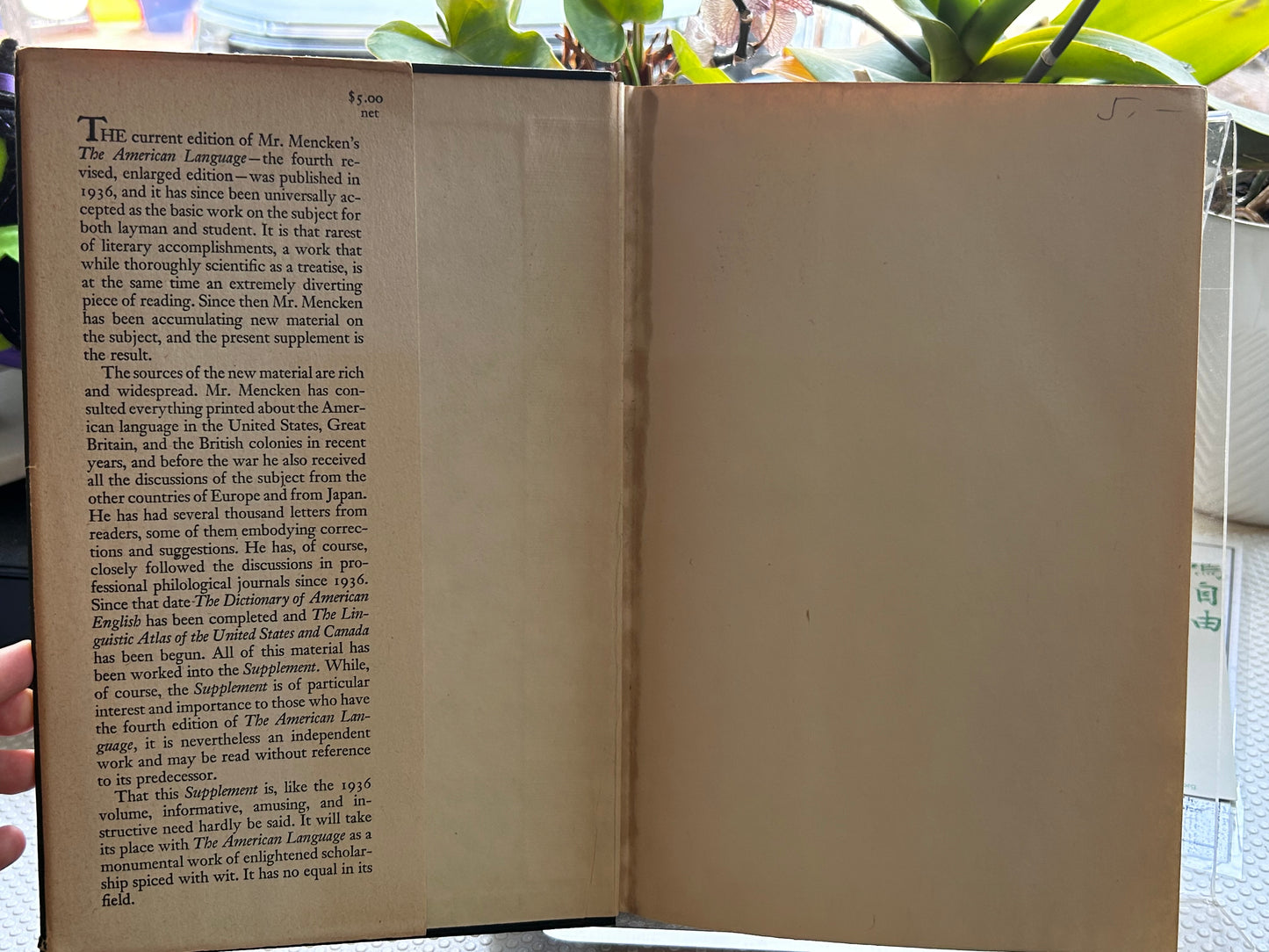 1st Edition Set (1945 & 1948) The American Language: Supplement I & Supplement Two (2 Vols Complete) by H. L. Mencken | in Original Dust Jackets 1945&1948年《美語：補充卷一與卷二》2冊全
