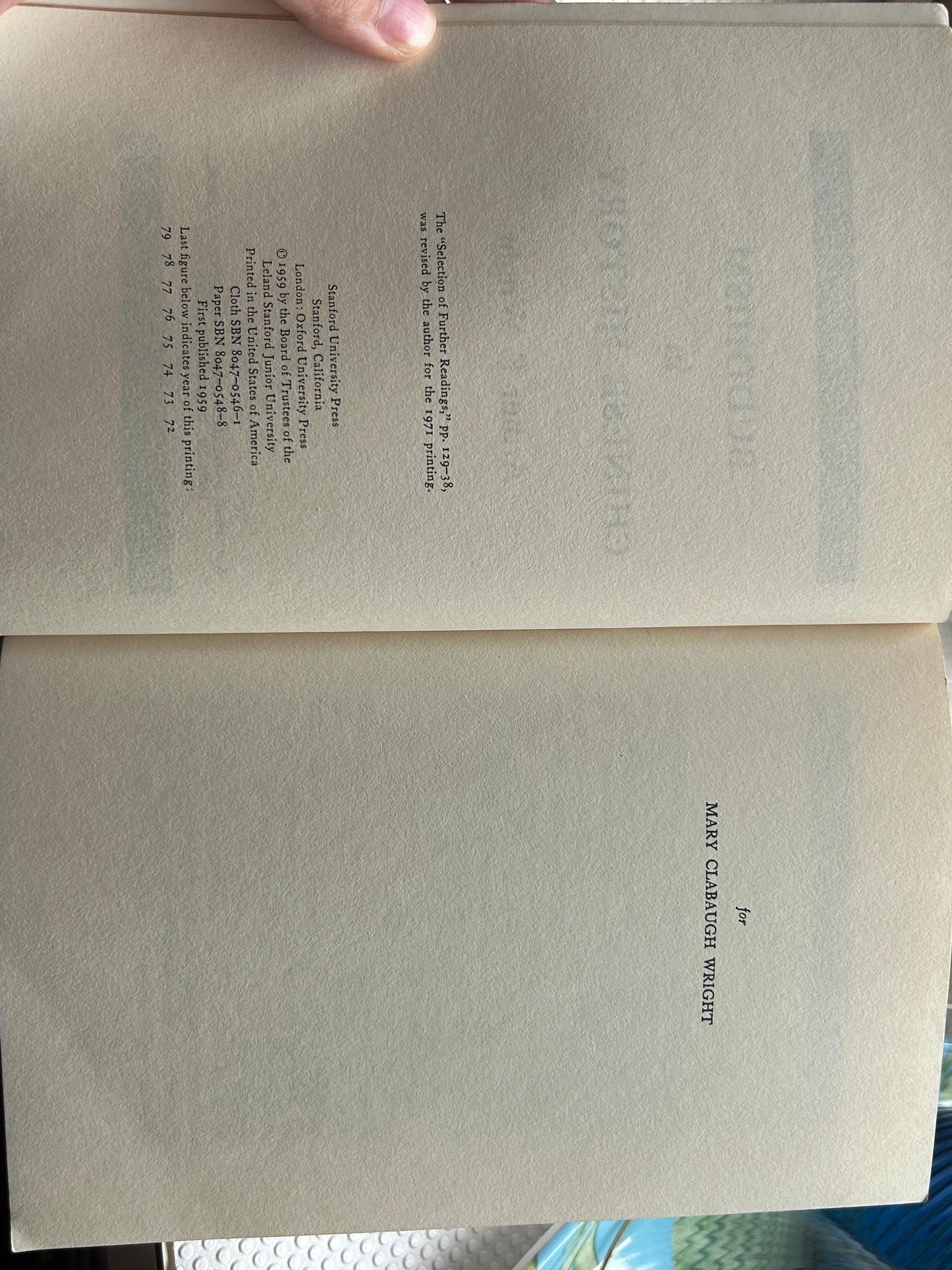 《中國歷史中的佛教》1959年初版Buddhism in Chinese History by Arthur F. Wright, Stanford University Press