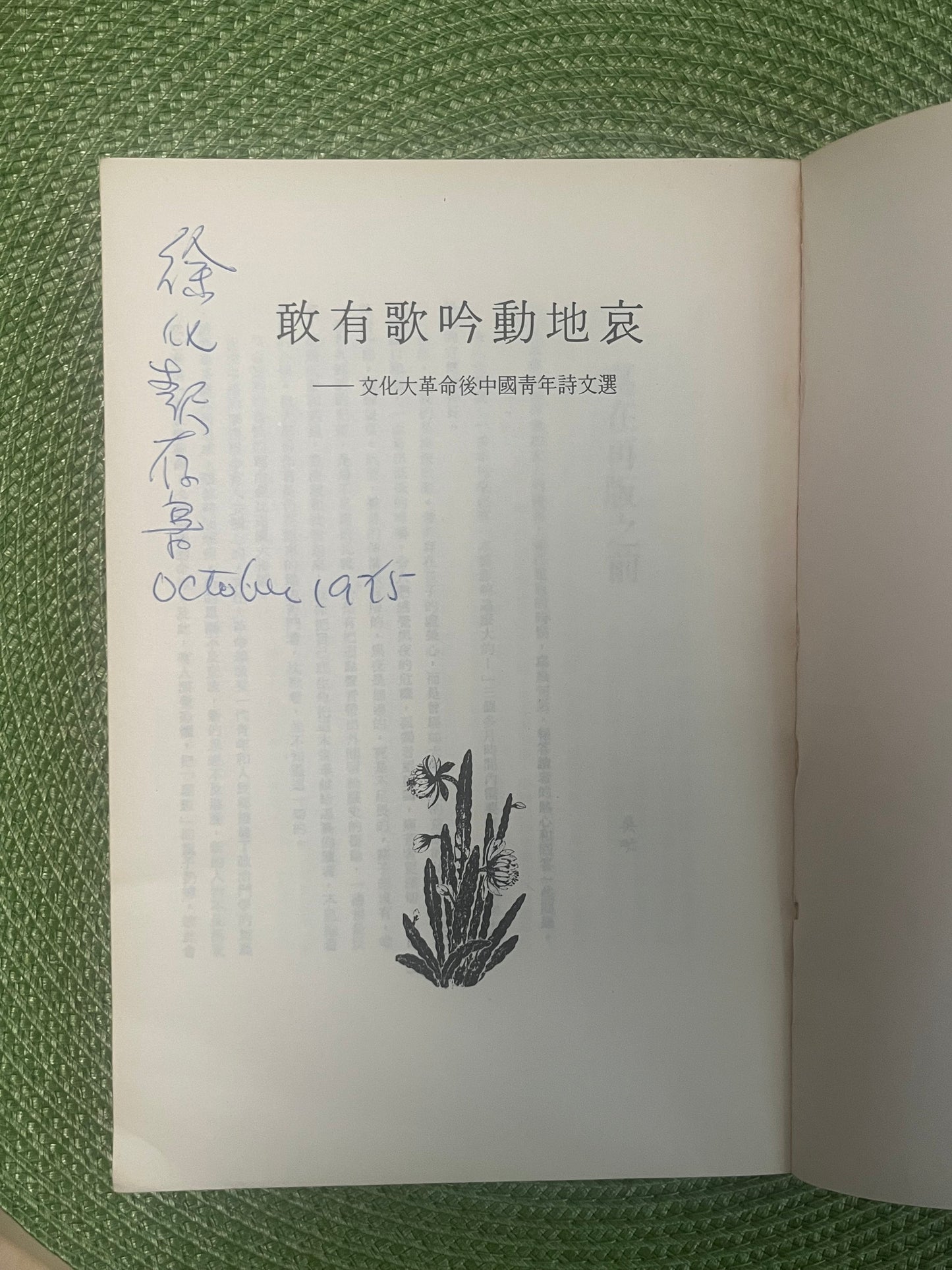 敢有歌吟勤地衰 - 文化大革命後中國青年詩文選首版1974*