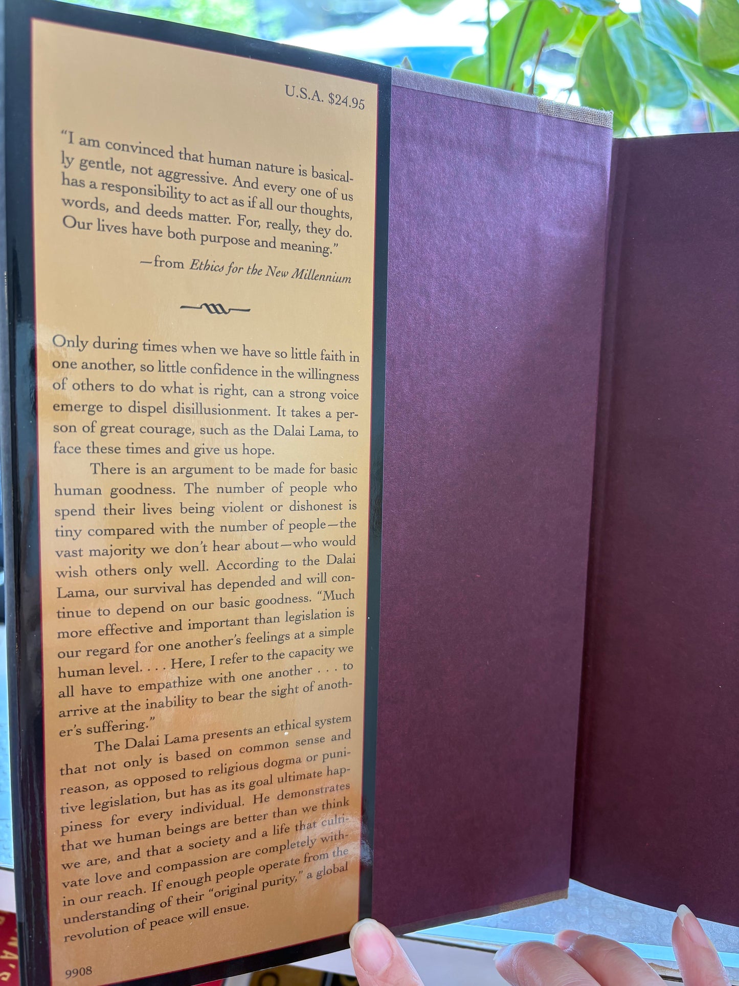 达赖喇嘛亲笔签名本《新千年的道德观》—Stephen Schlaikjer外交官遗产藏书authentic signature of His Holiness the Dalai Lama