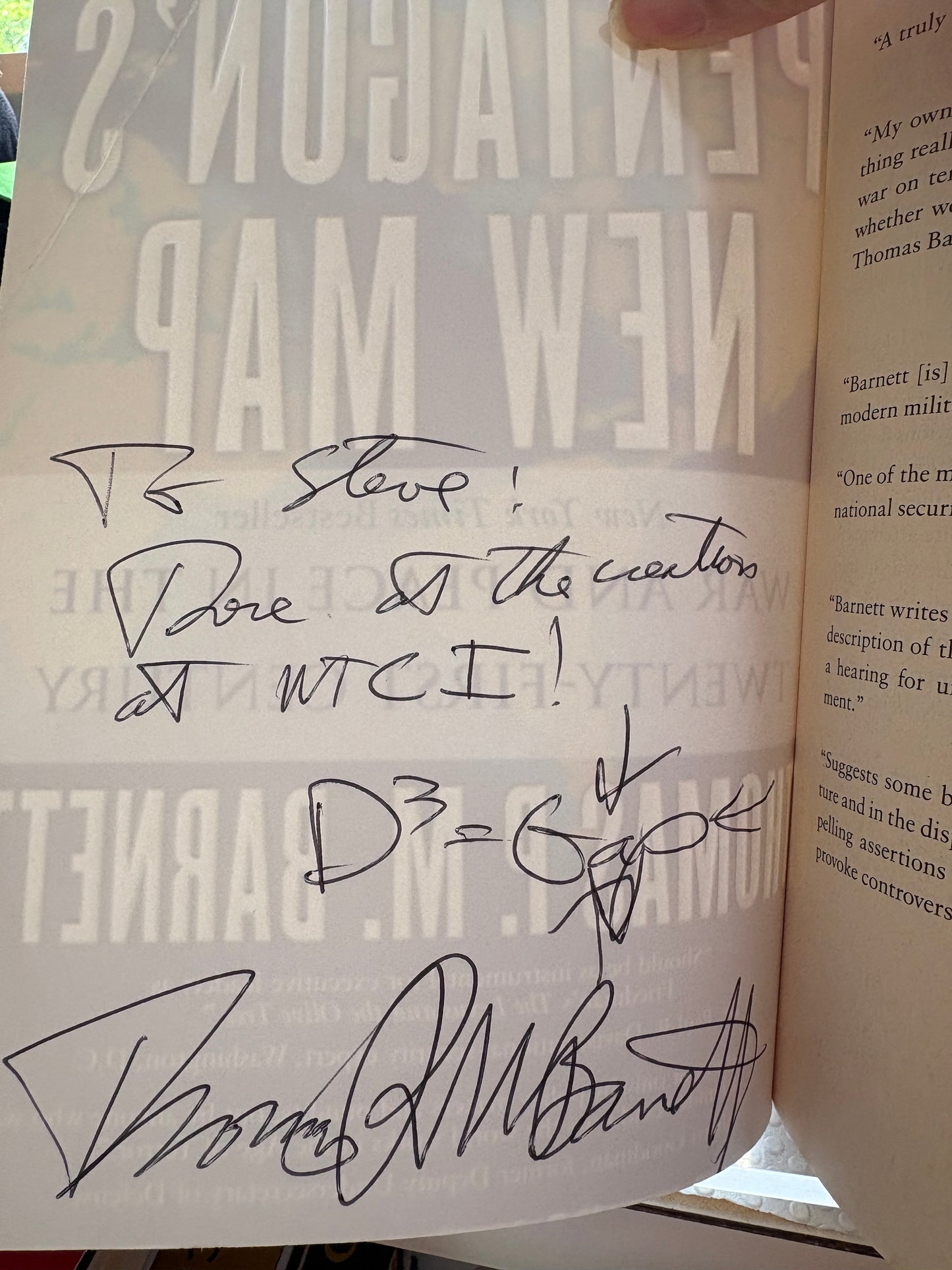 托马斯·巴内特题赠本《五角大楼的新地图》Strategic Inscribed Copy: The Pentagon's New Map by Thomas P.M. Barnett —— Dedicated to Diplomat Stephen Schlaikjer