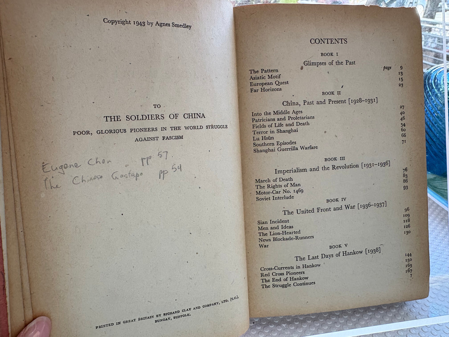 《中國的戰歌》 1944年 Agnes Smedley - Battle Hymn of China (1944) Rare Left Book Club Edition ("Not for Sale to the Public")From the private library of Bill Watkins