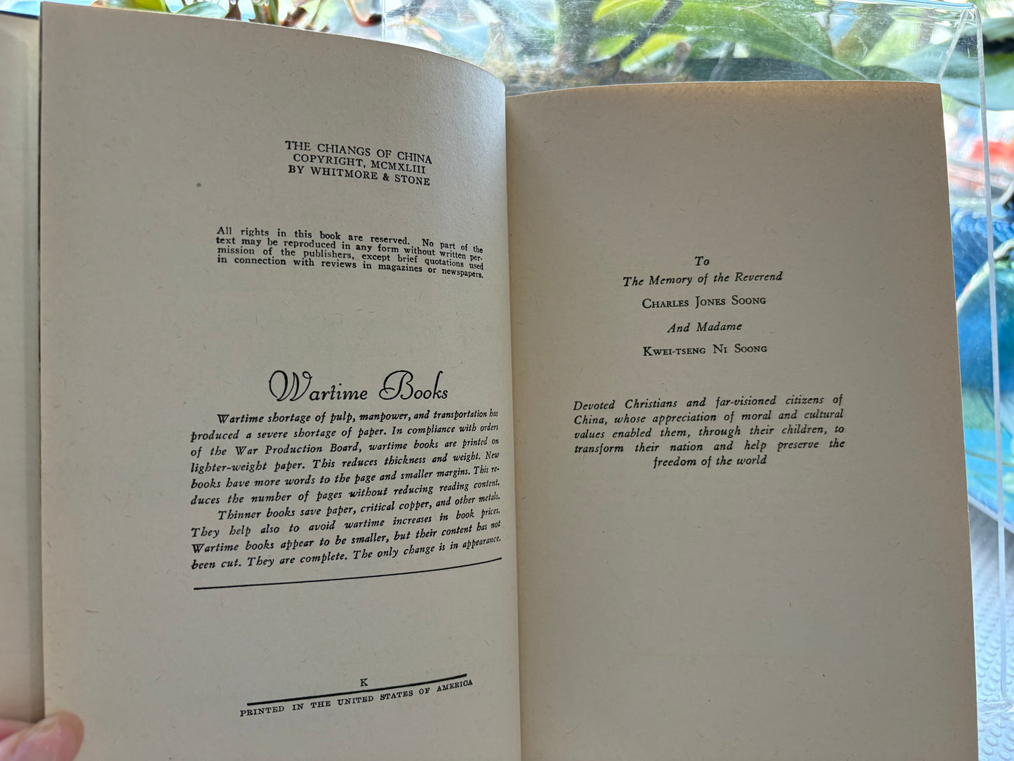 《中國的蔣家王朝》美版精裝第一版The Chiangs of China (1943 Hardcover True First Edition)