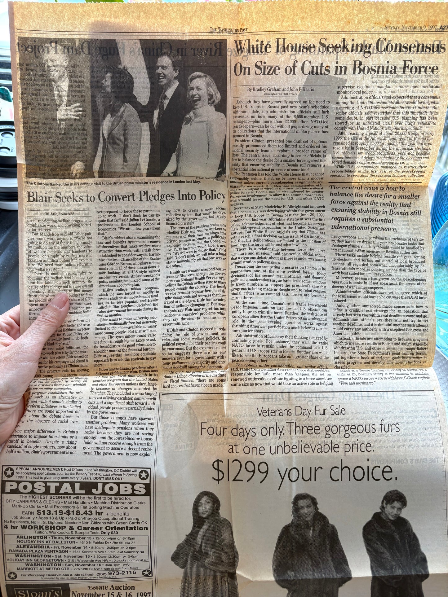 1982 "Journey Into China" 1st Ed + Original 1997 Three Gorges Dam Newspaper: The Lost Yangtze River Time Capsule 1982年《中國之行》美版精裝初版＋1997年《華盛頓郵報》三峽大壩截流原版報紙