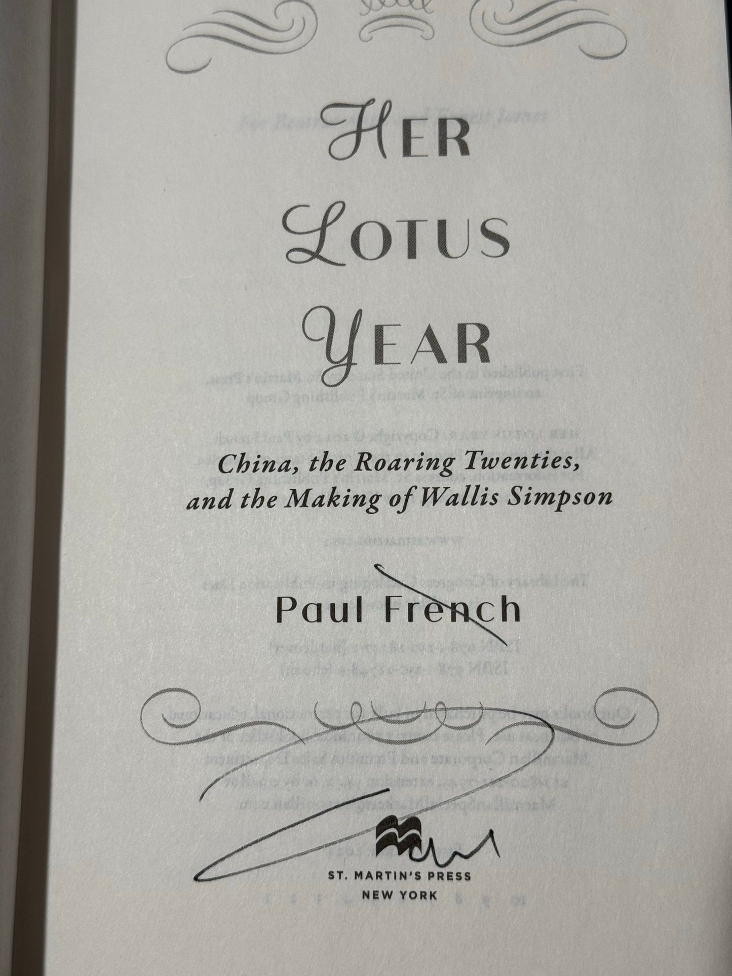 Her Lotus Year: China, the Roaring Twenties, and the Making of Wallis Simpson (Signed By Author)